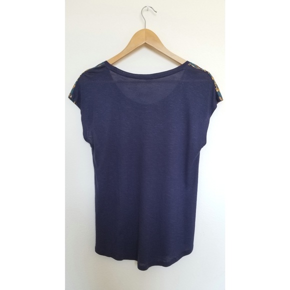 Lucky brand Navy gold foil top - Picture 2 of 4